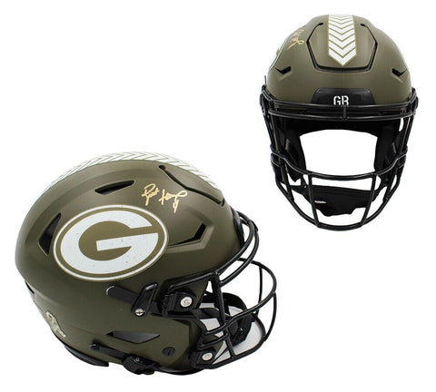 Aaron Rodgers & Brett Favre Signed Green Bay Packers Speed Flex Authentic Helmet
