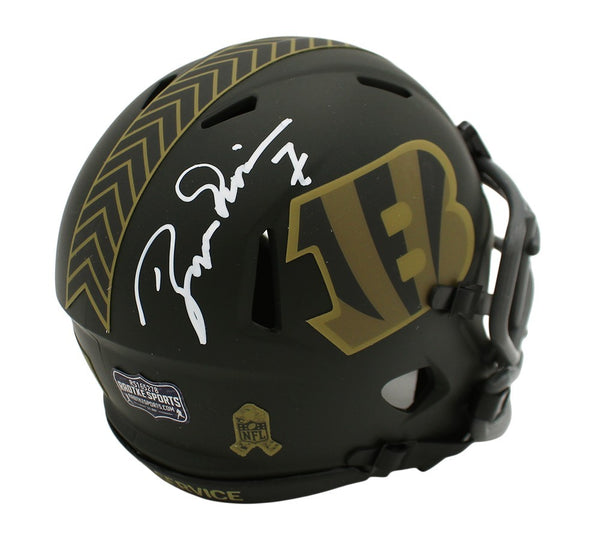 Boomer Esiason Signed Cincinnati Bengals Speed Salute to Service 4 Mini Helmet
