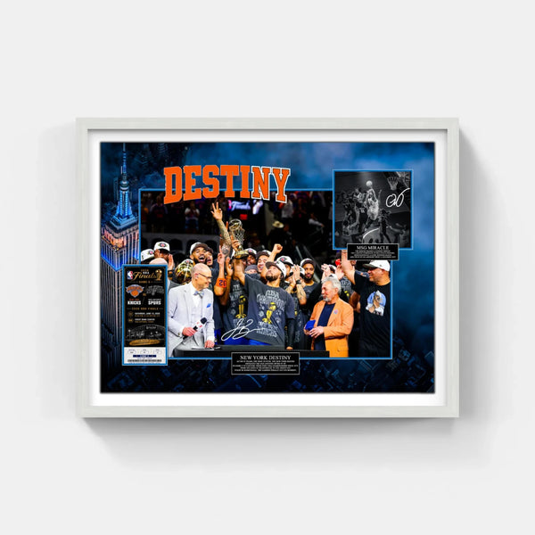 New York Knicks Destiny Framed Photo Collage Laser Signatures 2026 Champions