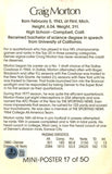 Craig Morton Signed Denver Broncos Mini Poster 17/50 Beckett 46133
