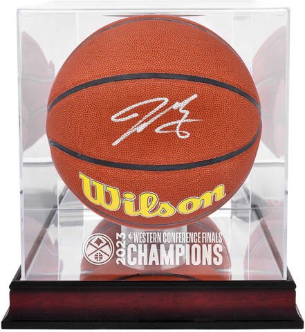 Jamal Murray Autographed Basketball w/23 WC Champs Logo Display Case
