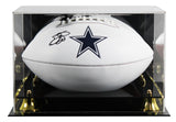 Cowboys Emmitt Smith Signed Franklin White Panel Logo Football W/ Case BAS Wit