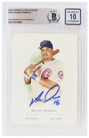 Aramis Ramirez Signed Cubs 2006 Allen & Ginter Card #230 (Beckett Auto Grade 10)