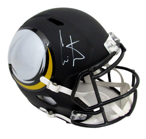 Cris Carter HOF Signed Full Size Vikings Amp Replica Helmet Beckett 200955