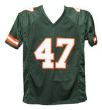 Michael Irvin Autographed/Signed College Style Green XL Jersey Beckett 40169