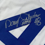 FRAMED Autographed/Signed DARYL MOOSE JOHNSTON 35x39 White Jersey BAS COA