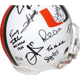 Miami Hurricane Legends Ed Reed Ray Lewis +10 Pro Helmet BAS/JSA 42823