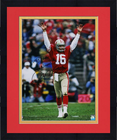 Framed Joe Montana San Francisco 49ers Personalized Autographed 16" x 20" Photo