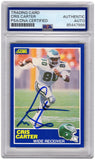 Cris Carter Signed Eagles 1989 Score Football Rookie Card #72 - (PSA Slabbed)