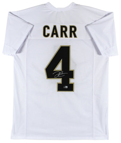 Derek Carr Authentic Signed White Pro Style Jersey Autographed BAS Witnessed