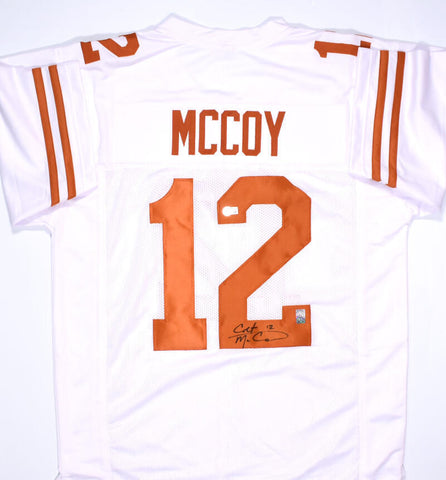 Colt McCoy Autographed White College Style Jersey #2-Beckett Hologram *Black