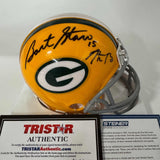 Autographed/Signed Bart Starr Aaron Rodgers Dual Mini Helmet Steiner Sports COA