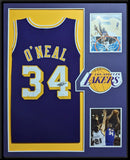 FRAMED L.A. LAKERS SHAQUILLE O'NEAL AUTOGRAPHED SIGNED JERSEY JSA COA