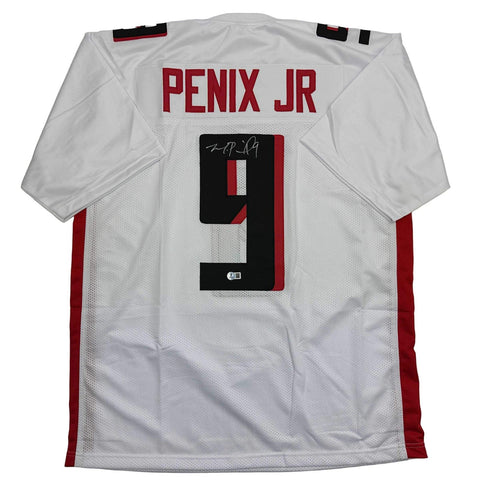 Autographed/Signed Michael Penix Jr. Atlanta White Jersey Beckett BAS COA