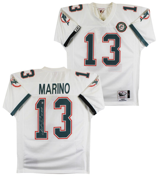 Dolphins Dan Marino "HOF, 84 MVP" Signed White 1990 TB M&N Jersey BAS #BX37026