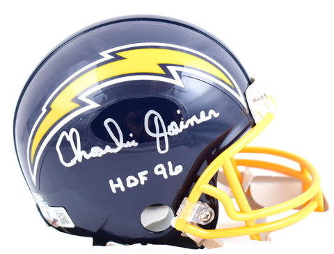 Charlie Joiner Autographed Chargers 74-87 Mini Helmet w/ HOF- Beckett W Holo