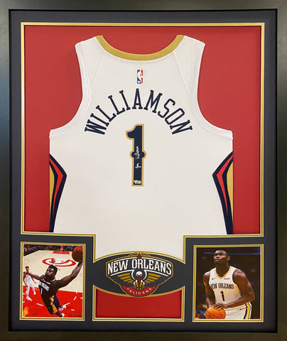 Zion Williamson Autographed Signed Framed New Orleans Pelicans Jersey FANATICS
