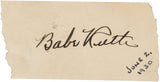 Yankees Babe Ruth Authentic Signed 1.5x3 Cut Signature Autographed BAS & PSA