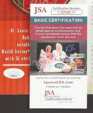 Lou Brock & Bob Gibson Signed 1964 Cardinals World Series Framed Card (JSA COA)