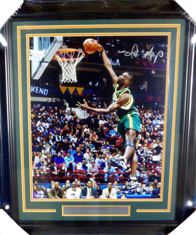SHAWN KEMP AUTOGRAPHED SIGNED FRAMED 16X20 PHOTO SEATTLE SONICS MCS HOLO 126667