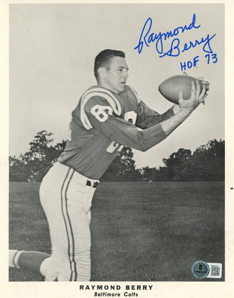Raymond Berry Autographed Baltimore Colts 8x10 Photo HOF Beckett 47734
