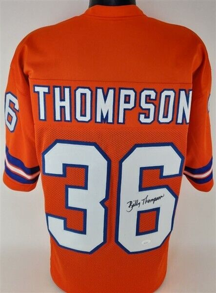 Billy Thompson Signed Broncos Jersey (JSA COA) Denver All Pro D.B. 1969-1981