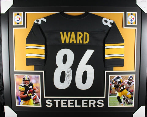 HINES WARD (Steelers black SKYLINE) Signed Autographed Framed Jersey JSA