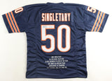 Mike Singletary Signed Chicago Bears Highlight Stat Jersey (JSA COA) HOF 1998 LB