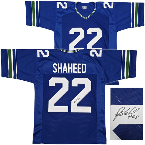 Seattle Seahawks Rashid Shaheed Autographed Blue Jersey MCS Holo