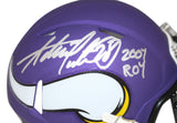 Adrian Peterson Signed Minnesota Vikings Mini Helmet w/insc Beckett 40203