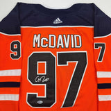 Autographed/Signed Connor McDavid Edmonton Orange Hockey Jersey Beckett BAS COA