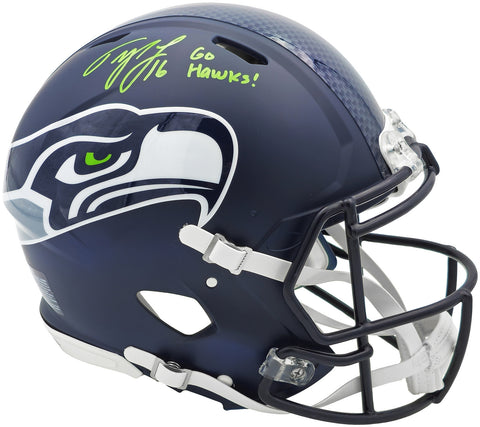 TYLER LOCKETT AUTOGRAPHED SEAHAWKS FULL SIZE AUTHENTIC HELMET GO MCS 236375