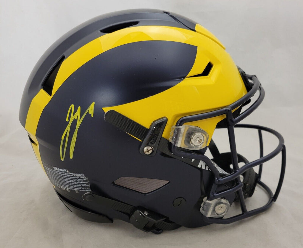 authentic michigan football helmet JJ McCARTHY SIGNED MICHIGAN WOLVERINES F/S SPEEDFLEX AUTHENTIC HELMET – Super Sports Center