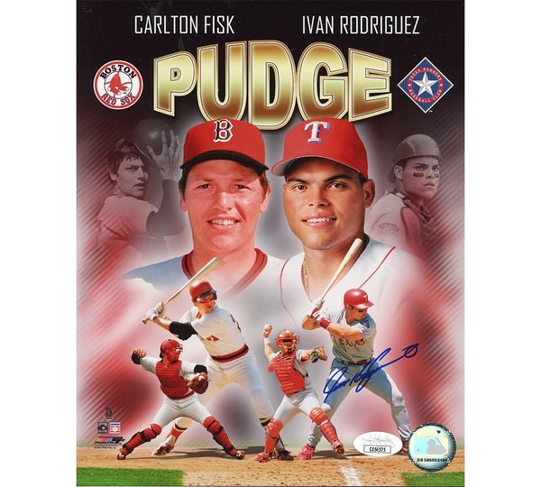 Rodriguez Signed Texas Rangers Unframed 8x10 Pudge MLB Photo