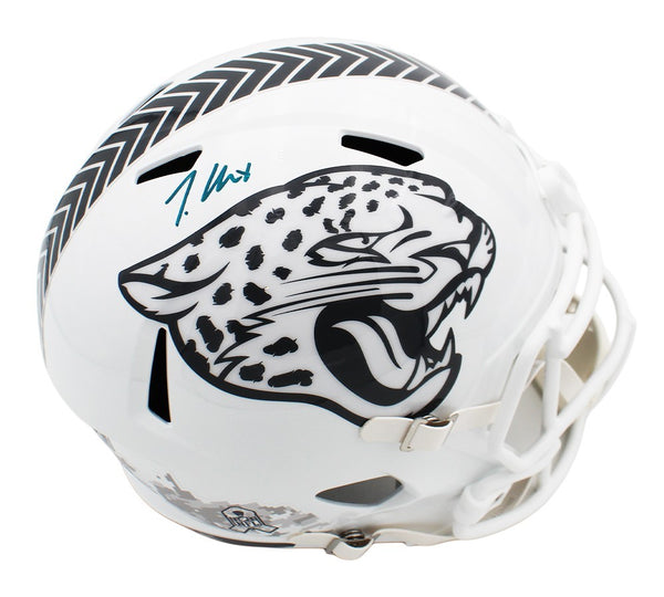 Travis Hunter Signed Jacksonville Jaguars Speed Full Size STS3 NFL Helmet
