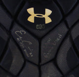 Evan Gattis Signed Game Used Red & Navy Under Armor Catchers Gear -2014 Game Use