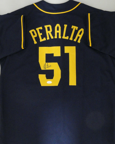 Brewers FREDDY PERALTA Signed Custom Replica Blue Jersey AUTO - JSA