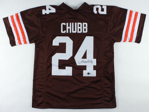 Nick Chubb Signed Cleveland Browns Jersey (Beckett) 2nd Round Draft Pick 2018 RB