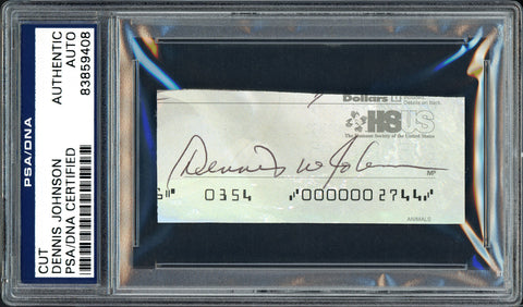 DENNIS JOHNSON AUTOGRAPHED SIGNED CUT SIGNATURE FROM CHECK SONICS PSA/DNA 99215