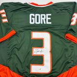 Autographed/Signed Frank Gore Miami Green Football Jersey JSA COA
