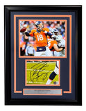Peyton Manning Signed Framed Cut Signature w/ 8x10 Denver Broncos Photo BAS