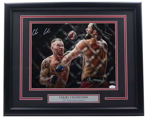 Colby Covington Signed Framed UFC 11x14 Photo Vs Jorge Masvidal JSA ITP