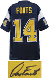 Dan Fouts Signed Dark Navy Throwback Custom Football Jersey - (SCHWARTZ COA)