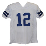 Roger Staubach Autographed/Signed Pro Style White XL Jersey BAS 25915