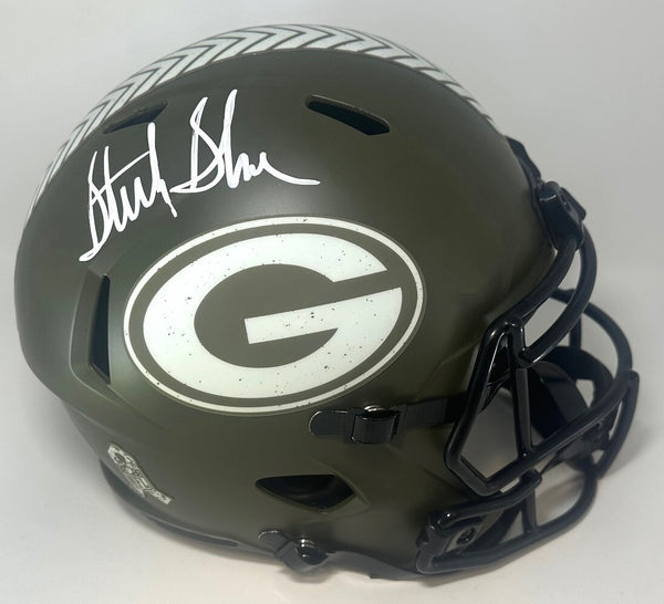 Packers STERLING SHARPE Signed Full Size Replica SALUTE Speed Helmet AUTO - JSA