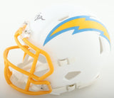J C Jackson Signed Los Angeles Chargers Mini Helmet (Playball Ink) 2021 Pro Bowl