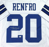Mel Renfro Autographed White Pro Style Jersey w/HOF - Beckett W Auth *2