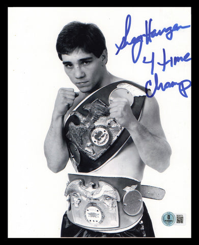Greg Haugen Autographed Signed 8x10 Photo "4 Time Champ" Beckett BAS QR #BS30773