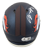 Broncos Shannon Sharpe Signed 2024 Speed Mini Helmet W/ Case BAS Witnessed