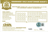 Dave Robinson Signed Green Bay Packers 2013 Enshrinees Dinner Ticket BAS 57232